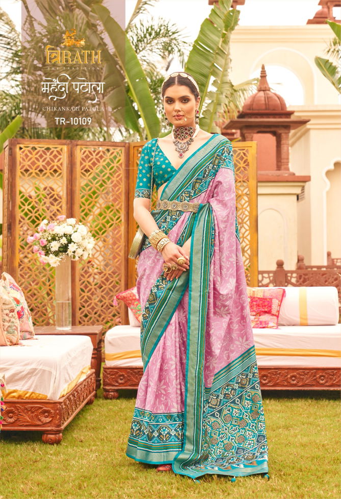 Mehendi Patola By Trirath  Designer Patola Saree Catalog